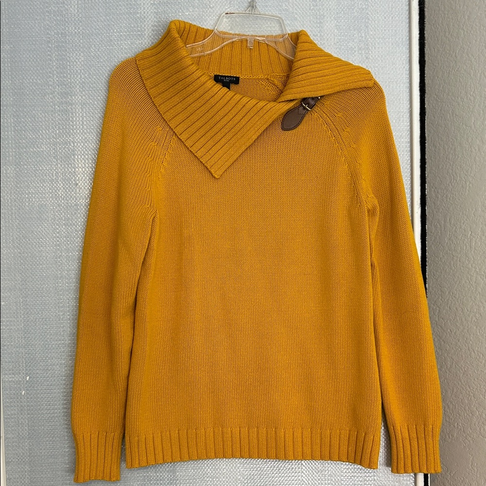 Talbots Mustard Cowl Neck Sweater
